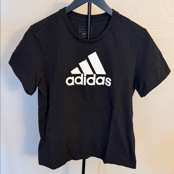 adidas Kids Black and White Short Sleeve Tee